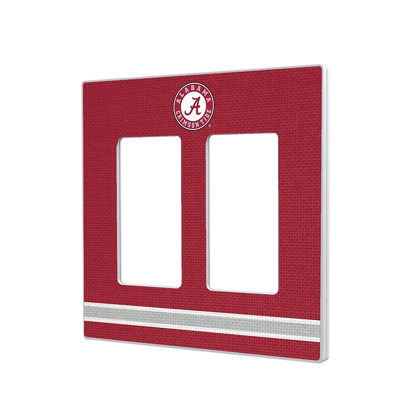 Alabama Crimson Tide Stripe Design Double Rocker Light Switch Plate