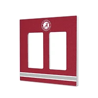 Alabama Crimson Tide Stripe Design Double Rocker Light Switch Plate