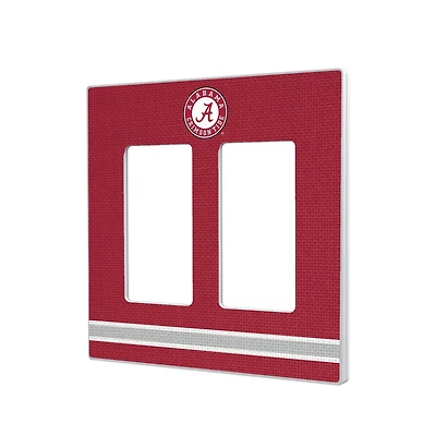 Alabama Crimson Tide Stripe Design Double Rocker Light Switch Plate