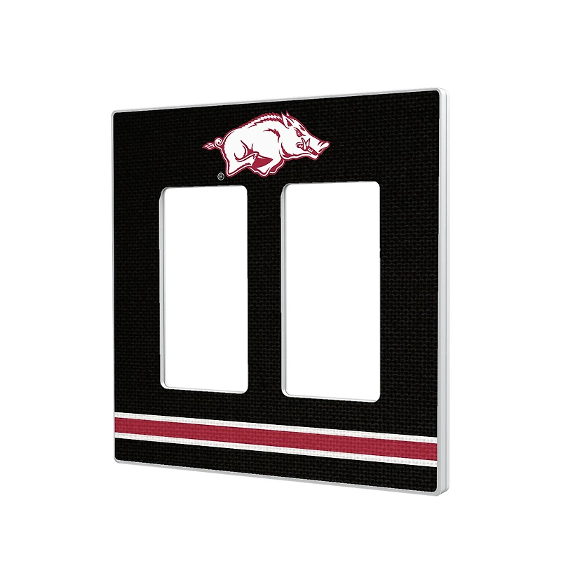Arkansas Razorbacks Stripe Design Double Rocker Light Switch Plate