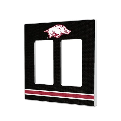 Arkansas Razorbacks Stripe Design Double Rocker Light Switch Plate
