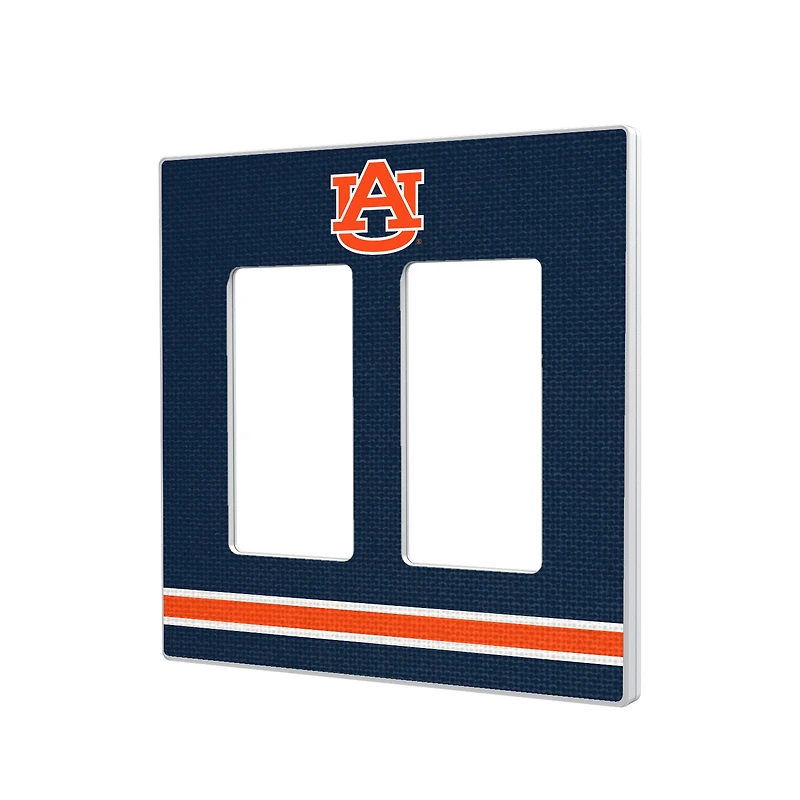 Auburn Tigers Stripe Design Double Rocker Light Switch Plate