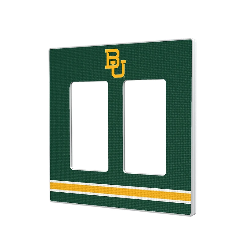 Baylor Bears Stripe Design Double Rocker Light Switch Plate