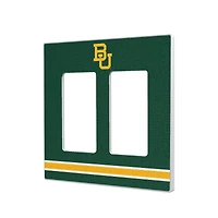 Baylor Bears Stripe Design Double Rocker Light Switch Plate