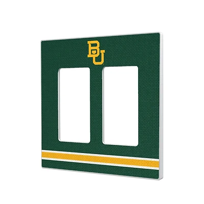 Baylor Bears Stripe Design Double Rocker Light Switch Plate