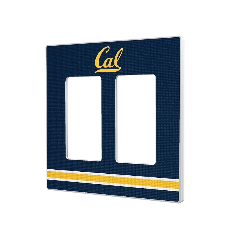 Cal Bears Stripe Design Double Rocker Light Switch Plate