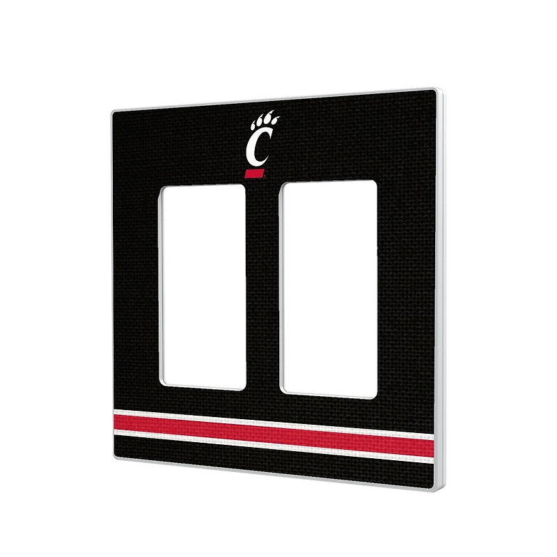 Cincinnati Bearcats Stripe Design Double Rocker Light Switch Plate