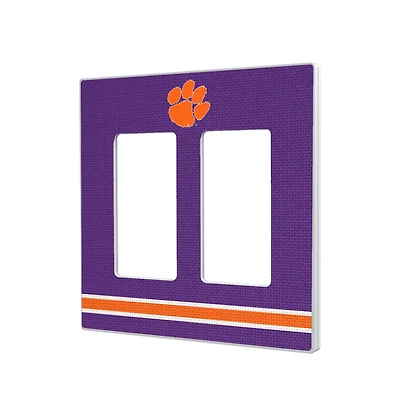 Clemson Tigers Stripe Design Double Rocker Light Switch Plate