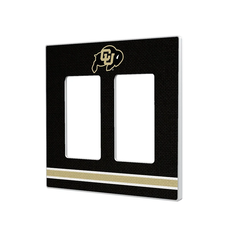 Colorado Buffaloes Stripe Design Double Rocker Light Switch Plate