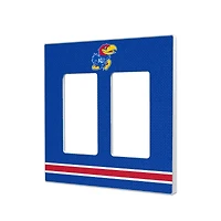 Kansas Jayhawks Stripe Design Double Rocker Light Switch Plate