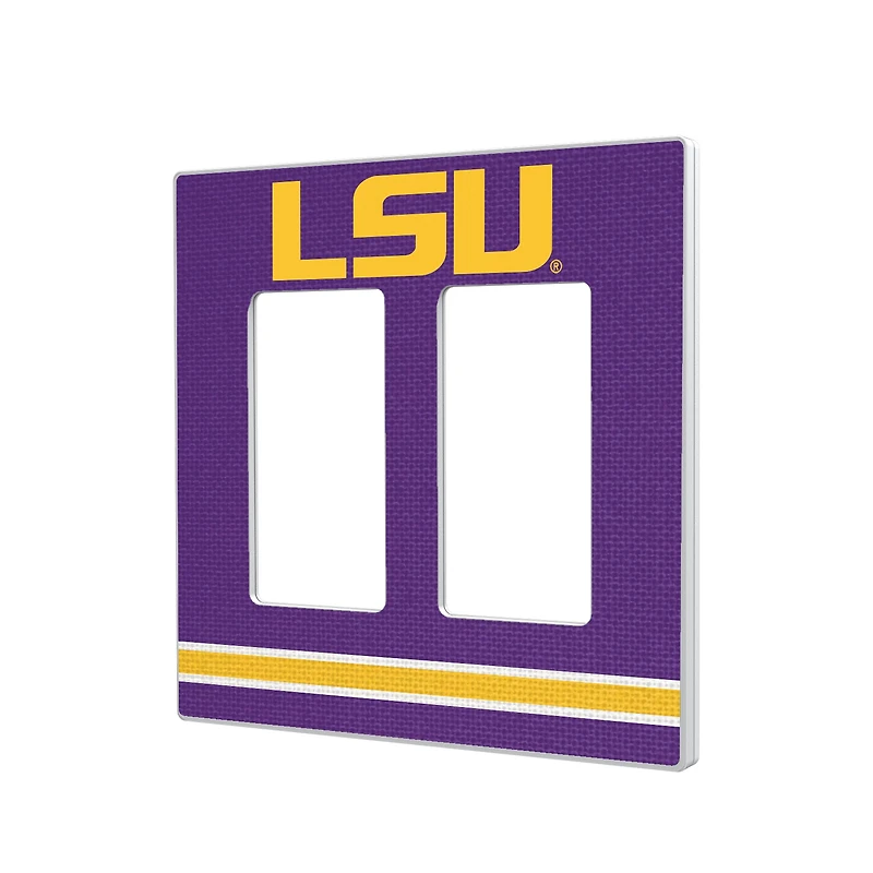 LSU Tigers Stripe Design Double Rocker Light Switch Plate