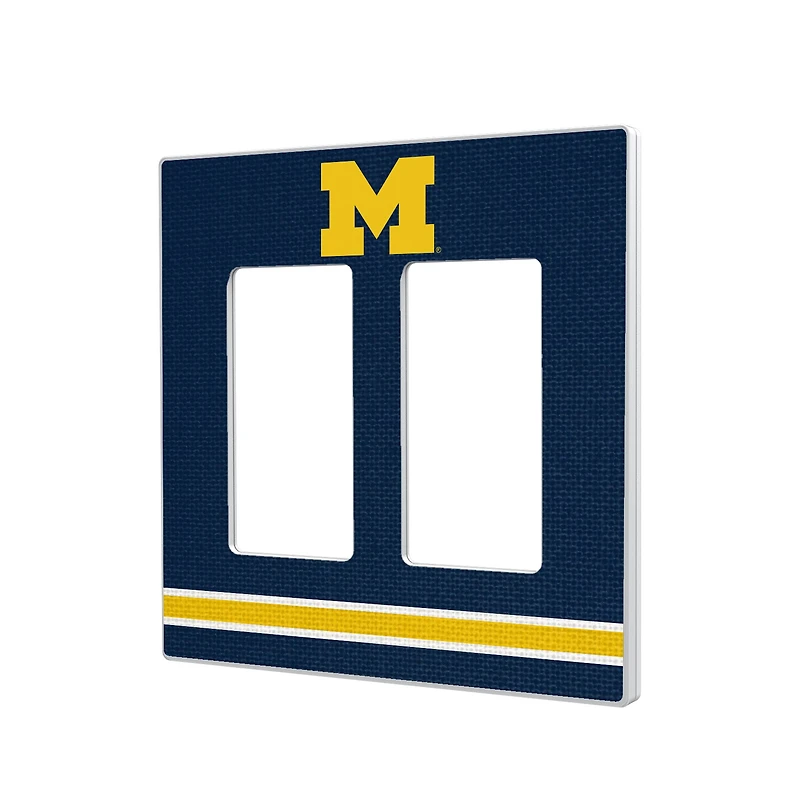 Michigan Wolverines Stripe Design Double Rocker Light Switch Plate