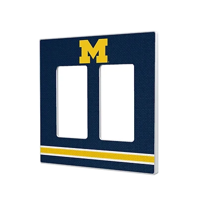 Michigan Wolverines Stripe Design Double Rocker Light Switch Plate