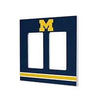 Michigan Wolverines Stripe Design Double Rocker Light Switch Plate