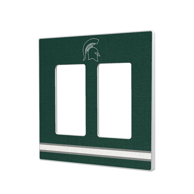 Michigan State Spartans Stripe Design Double Rocker Light Switch Plate