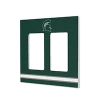 Michigan State Spartans Stripe Design Double Rocker Light Switch Plate