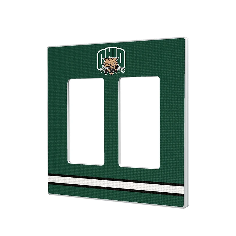 Ohio Bobcats Stripe Design Double Rocker Light Switch Plate