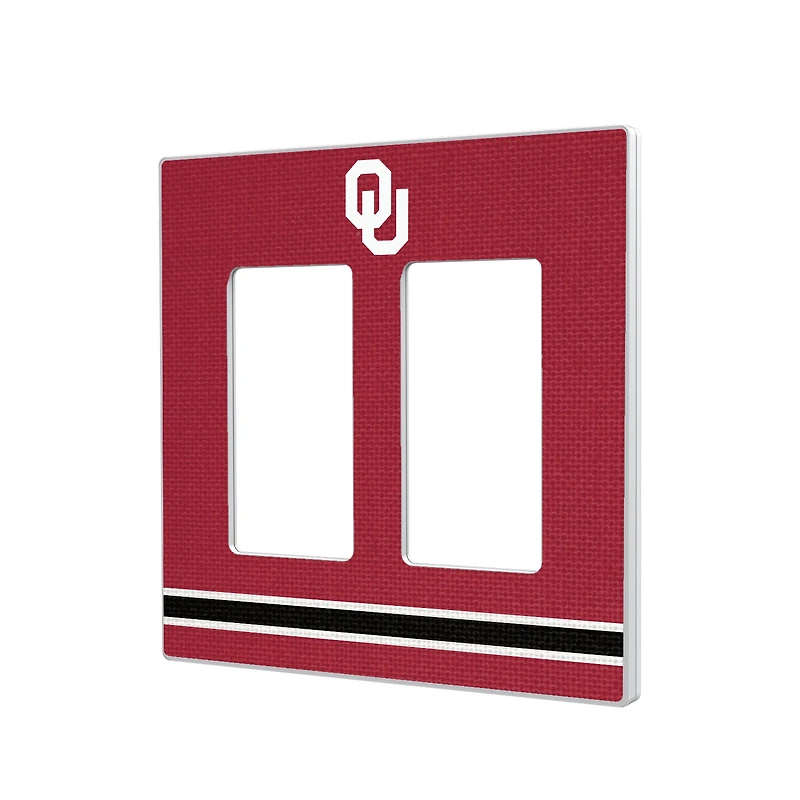 Oklahoma Sooners Stripe Design Double Rocker Light Switch Plate
