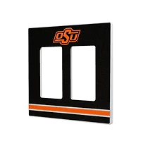 Oklahoma State Cowboys Stripe Design Double Rocker Light Switch Plate