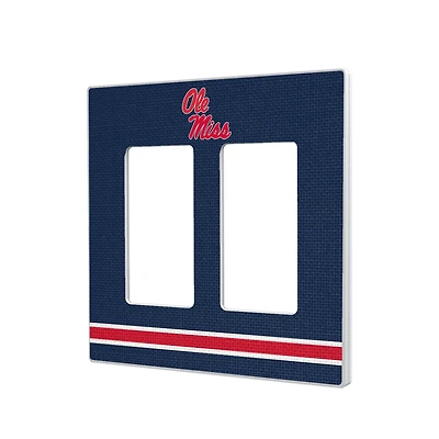 Ole Miss Rebels Stripe Design Double Rocker Light Switch Plate