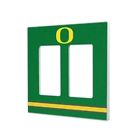 Oregon Ducks Stripe Design Double Rocker Light Switch Plate