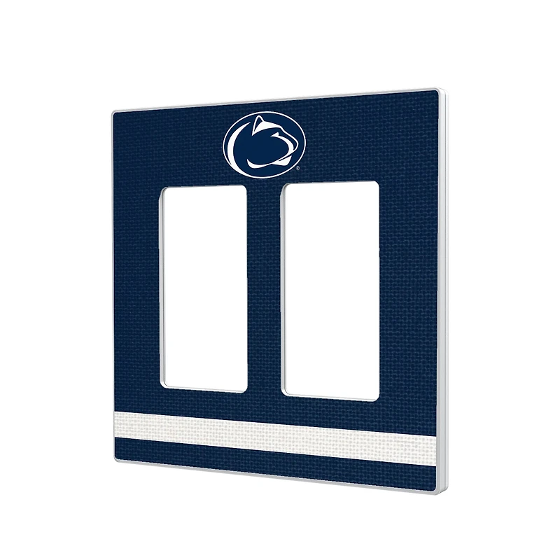 Penn State Nittany Lions Stripe Design Double Rocker Light Switch Plate