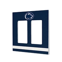 Penn State Nittany Lions Stripe Design Double Rocker Light Switch Plate