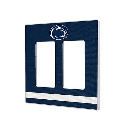 Penn State Nittany Lions Stripe Design Double Rocker Light Switch Plate