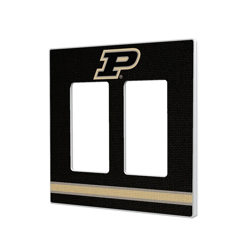 Purdue Boilermakers Stripe Design Double Rocker Light Switch Plate