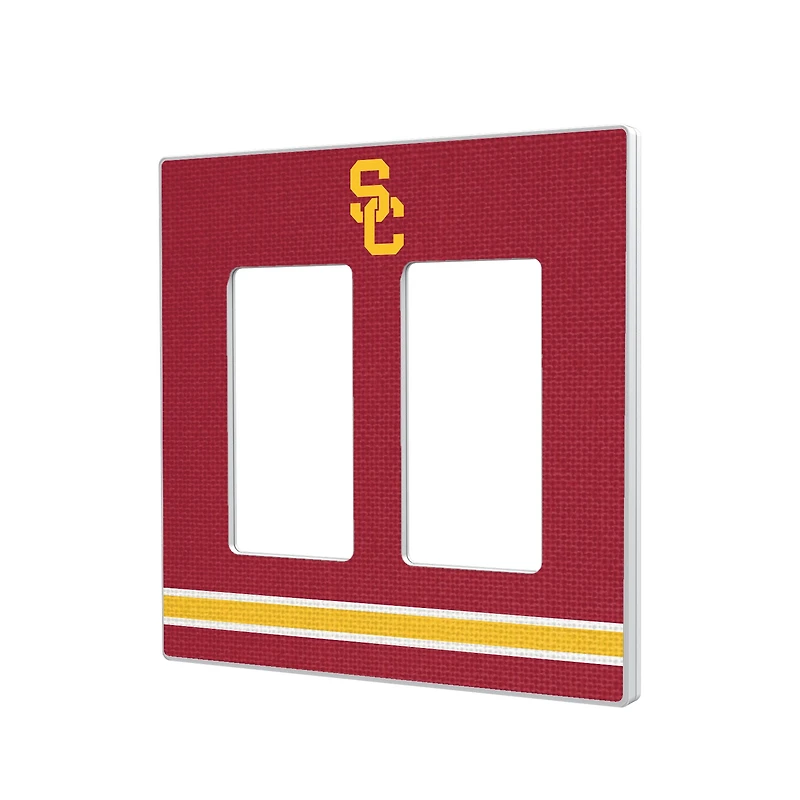 USC Trojans Stripe Design Double Rocker Light Switch Plate