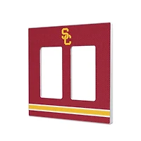 USC Trojans Stripe Design Double Rocker Light Switch Plate