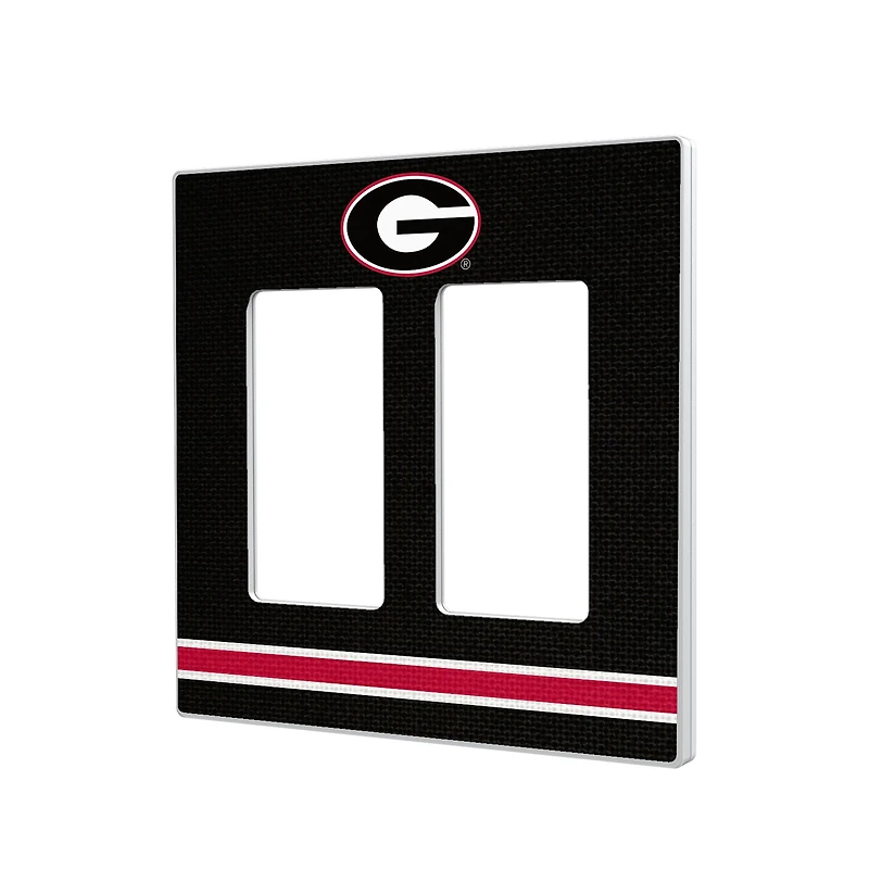 Georgia Bulldogs Stripe Design Double Rocker Light Switch Plate