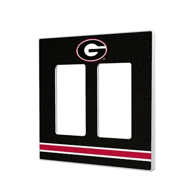 Georgia Bulldogs Stripe Design Double Rocker Light Switch Plate