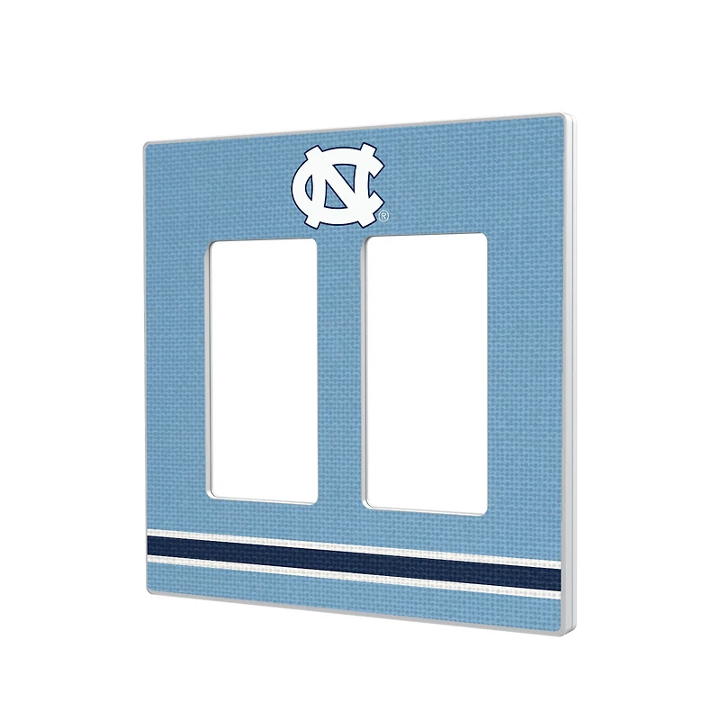 North Carolina Tar Heels Stripe Design Double Rocker Light Switch Plate