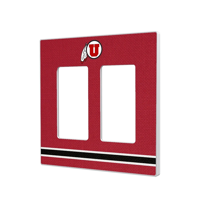 Utah Utes Stripe Design Double Rocker Light Switch Plate