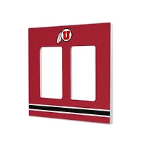 Utah Utes Stripe Design Double Rocker Light Switch Plate