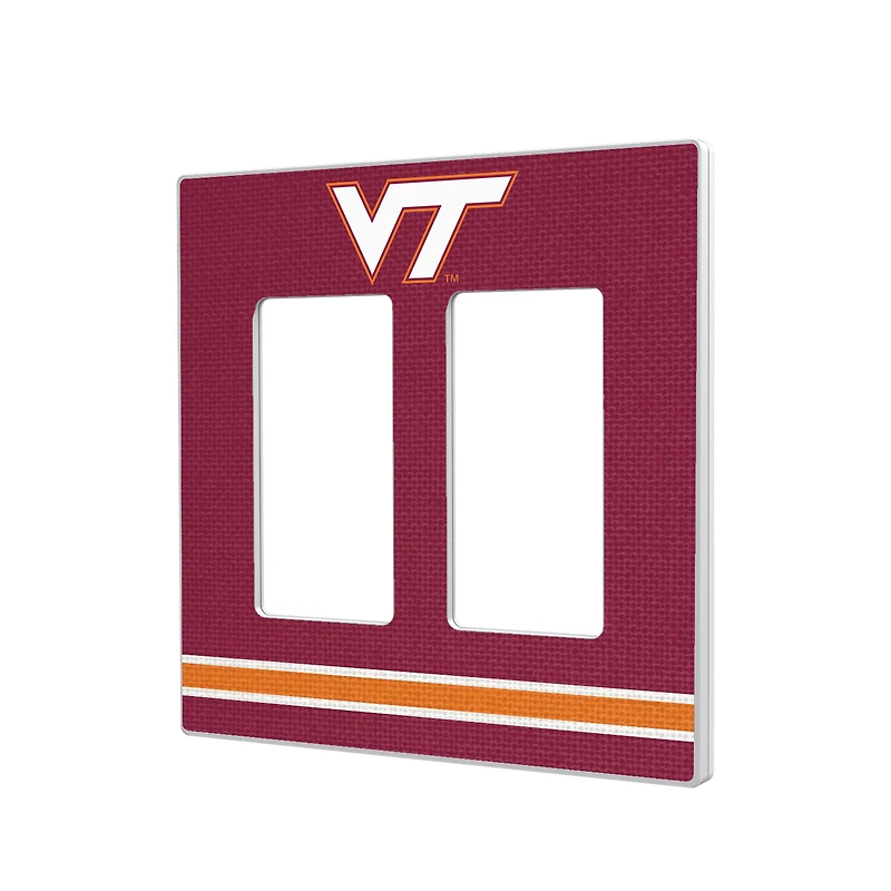 Virginia Tech Hokies Stripe Design Double Rocker Light Switch Plate