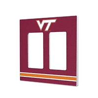 Virginia Tech Hokies Stripe Design Double Rocker Light Switch Plate