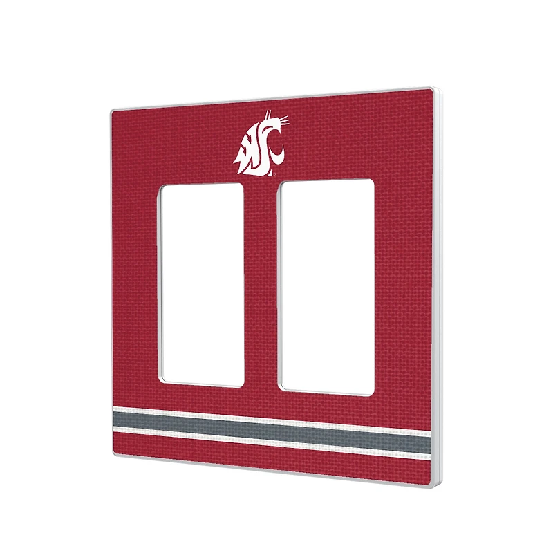 Washington State Cougars Stripe Design Double Rocker Light Switch Plate