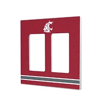 Washington State Cougars Stripe Design Double Rocker Light Switch Plate