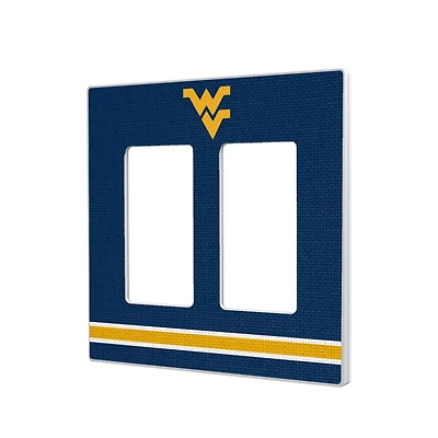West Virginia Mountaineers Stripe Design Double Rocker Light Switch Plate