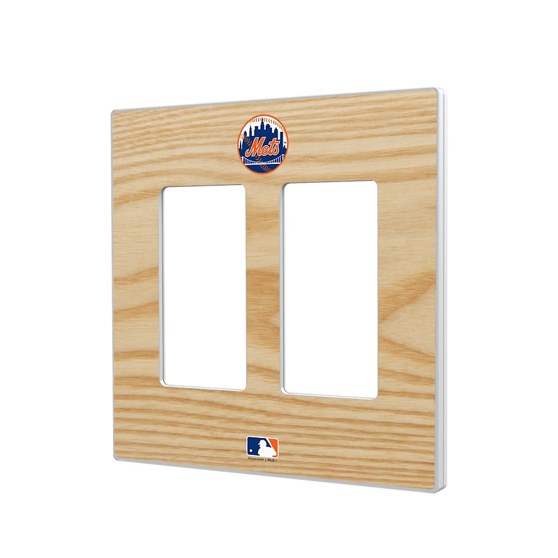 New York Mets Baseball Bat Design Double Rocker Light Switch Plate