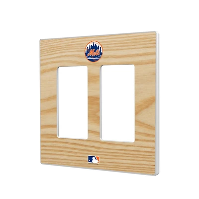 New York Mets Baseball Bat Design Double Rocker Light Switch Plate