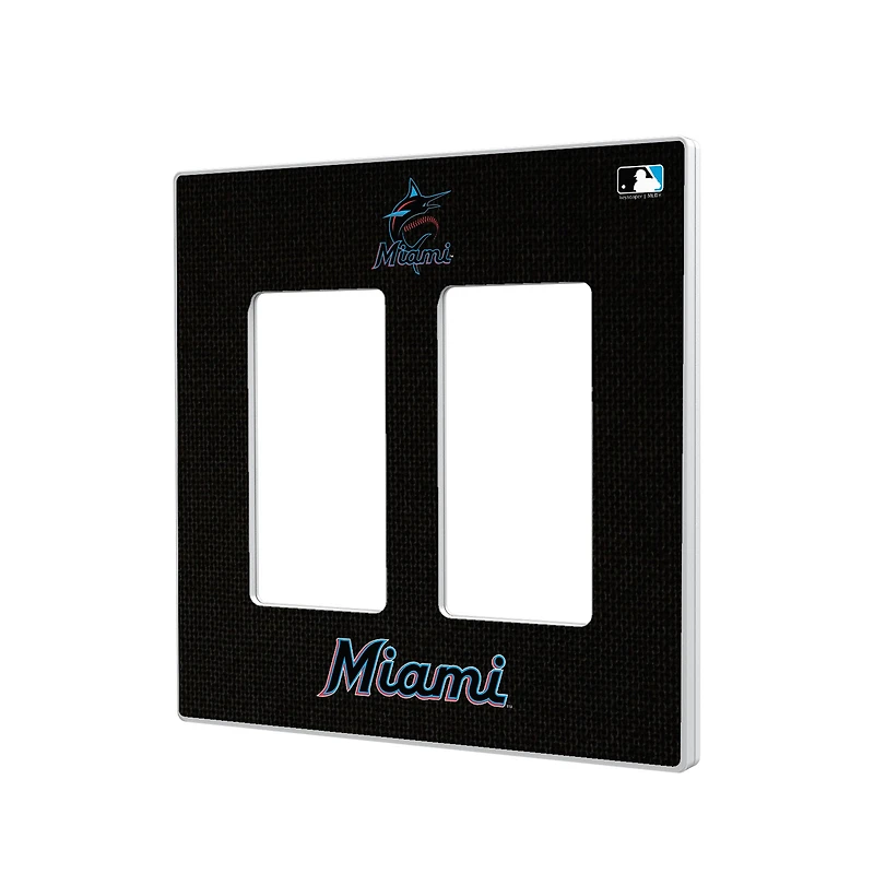 Miami Marlins Solid Double Rocker Light Switch Plate