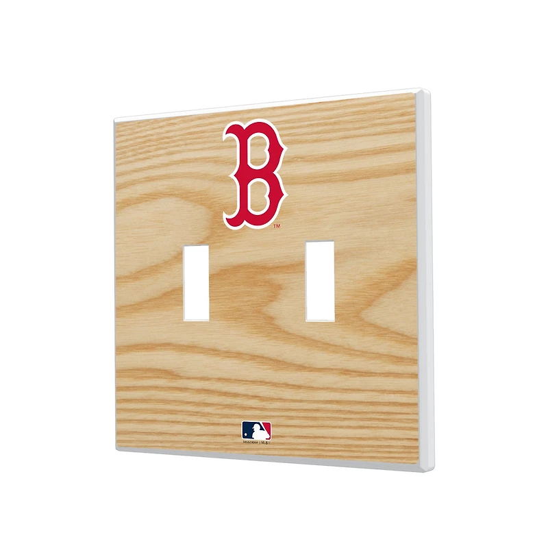 Boston Red Sox Baseball Bat Design Double Toggle Light Switch Plates