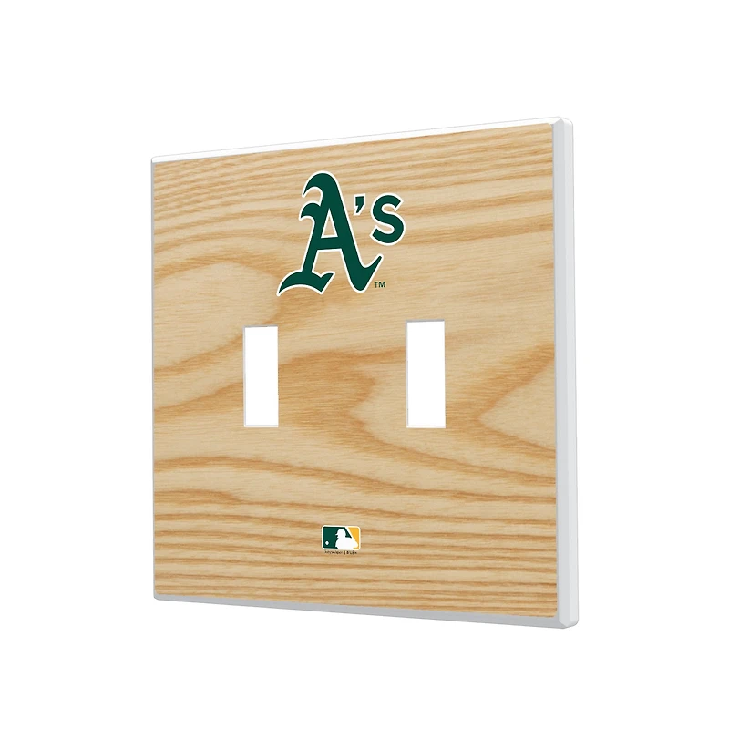 Athletics Baseball Bat Design Double Toggle Light Switch Plates