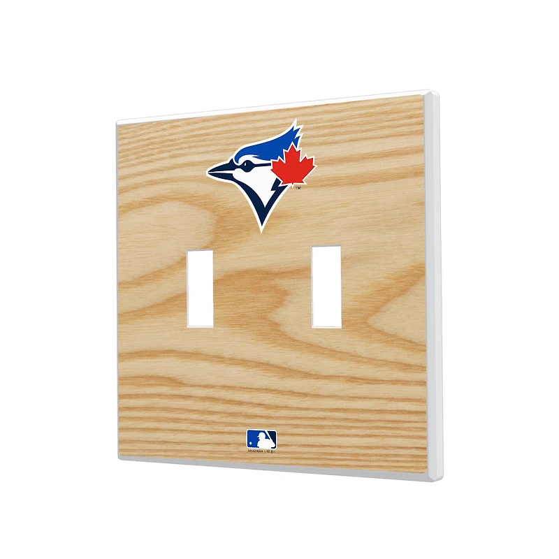 Toronto Blue Jays Baseball Bat Design Double Toggle Light Switch Plates