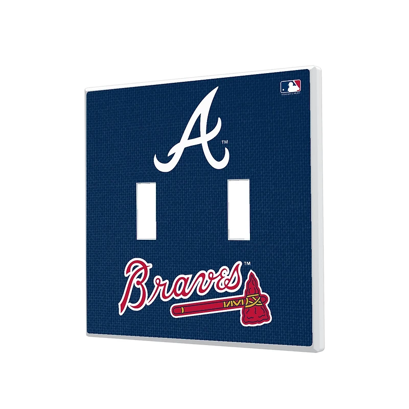 Atlanta Braves Solid Design Double Toggle Light Switch Plate