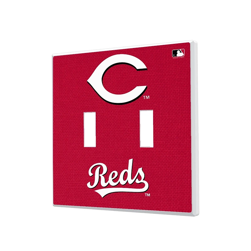 Cincinnati Reds Solid Design Double Toggle Light Switch Plate