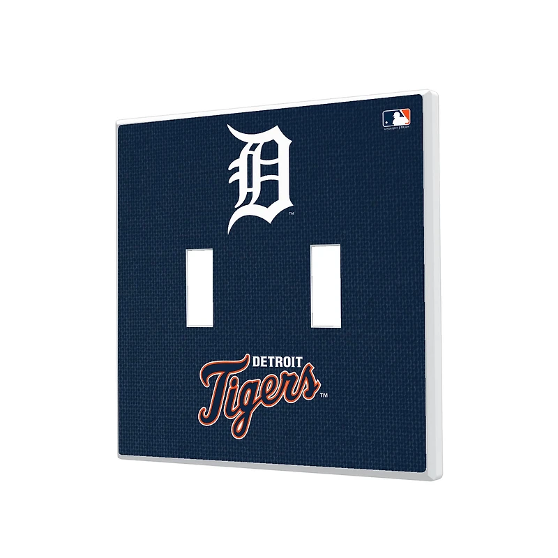 Detroit Tigers Solid Design Double Toggle Light Switch Plate